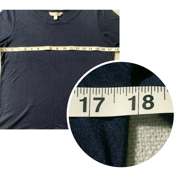 CHARMING CHARLIE 3/4-Sleeve Navy White Nautical Layer Tunic Top Women’s S - Picture 8 of 11